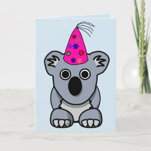 POUR FÊTES ANNUELLES CUTE KOALA BEAR CARTES DE SALUT D'ANNIVERSAIRE