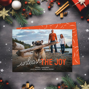 Pour Fêtes Annuelles Drôle Déleash La Joie Pet Cartes de Noël