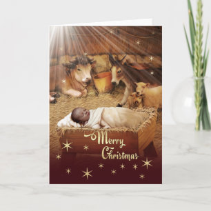 Pour Fêtes Annuelles Joyeux Noël. Baby Jesus Cartes de Noël