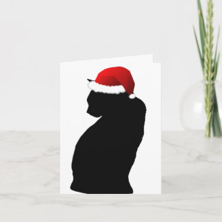Pour Fêtes Annuelles Joyeux Noël Black Cat Père Noël Cartes