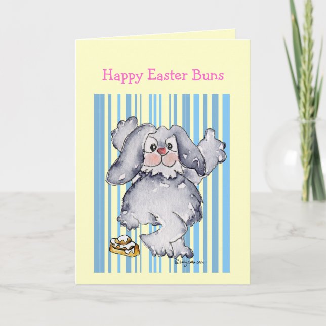Pour Fêtes Annuelles Joyeux Pâques Buns mignonnes Cartes de Voeux Drôle (Devant)