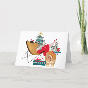 Pour Fêtes Annuelles JOYEUX RETRO CHOWLIDAYS  Cartes d'art Chow Chow