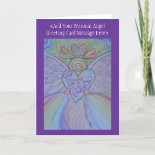 Pour Fêtes Annuelles Laissez l'amour laisser Dieu Angel Cartes de voeux