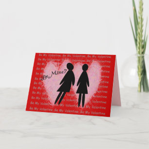 Pour Fêtes Annuelles Lesbian Valentine Cartes & Cadeaux "Be Mine ?"