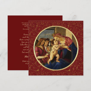 Pour Fêtes Annuelles Madonna de Botticelli. Cartes de Noël religieuses