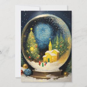 Pour Fêtes Annuelles Noël de boule de neige en verre : Cartes de voeux 