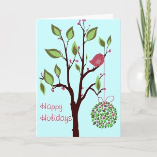 Pour Fêtes Annuelles Oiseau avec cartes de voeux Mistletoe
