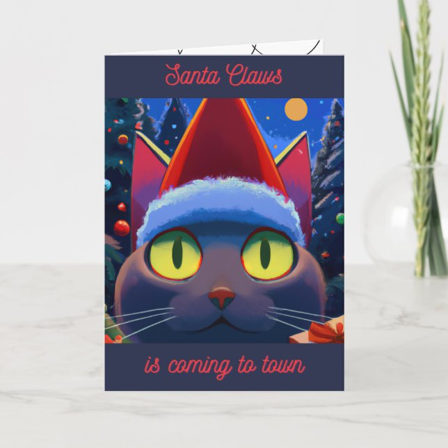 Pour Fêtes Annuelles Père Noël Claws sur les cartes de Noël (Devant)