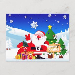 Pour Fêtes Annuelles Père Noël "mreey x-mas" Cartes de poste