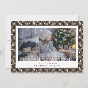 Pour Fêtes Annuelles Rustic Croire en la Magie Photo Cartes de Noël