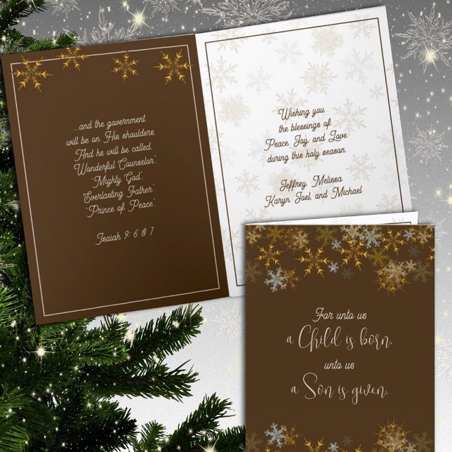 Pour Fêtes Annuelles Snowflakes Christian Scriphe Cartes de Noël (Créateur téléchargé)