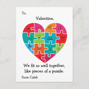 Pour Fêtes Annuelles Valentine Cartes de classe Enfants Autisme Coeur
