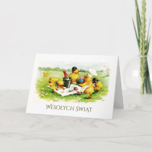 Pour Fêtes Annuelles Wesołych Świąt. Cartes de voeux de Pâques en polon