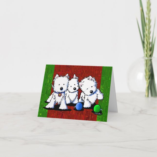 Pour Fêtes Annuelles Westie Terrier Trio Cartes de Noël (Devant)