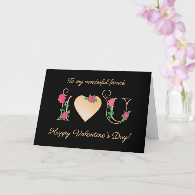 Pour Fiance Valentines Day avec la carte Red Roses (Orchidée)