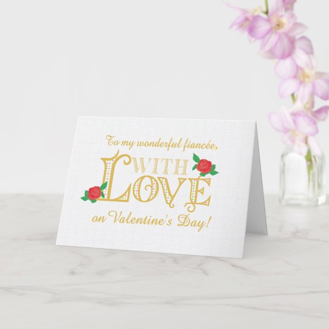 Pour Fiance Valentines Day avec la carte Red Roses (Orchidée)