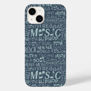Pour iPhone 14 Genres de musique Word Collage coque