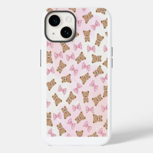 Pour iPhone 14 Mignon ours en peluche & noeud papillon Coque iPho