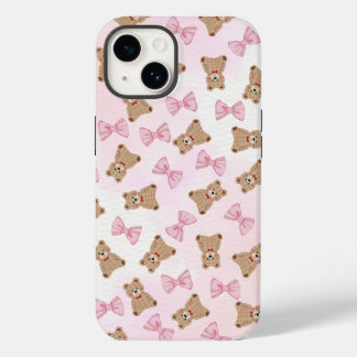 Pour iPhone 14 Mignon ours en peluche & noeud papillon Coque iPho