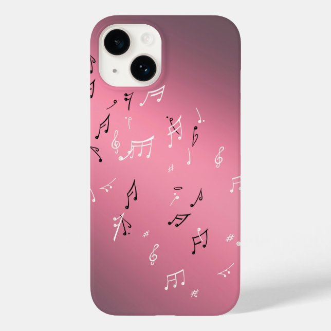 Pour iPhone 14 Moonlit Melody : Elegant Musical Notes coque iphon (Verso)