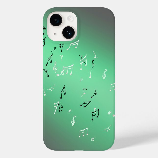 Pour iPhone 14 Moonlit Melody : Elegant Musical Notes coque iphon (Verso)
