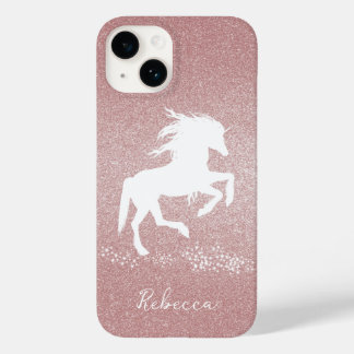 Pour iPhone 14 Parties scintillant rose Unicorn Coque-Mate coque