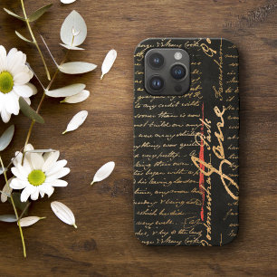 Pour iPhone 14 Pro Jane Austen Écriture manuscrite Coque-Mate coque i
