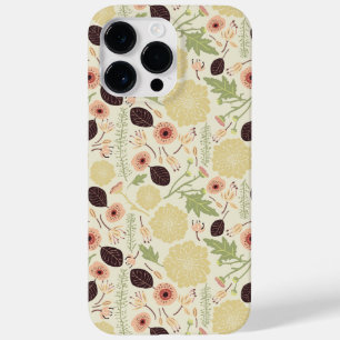 Pour iPhone 14 Pro Max Coque de Motif à fleur de crème à mélange floral