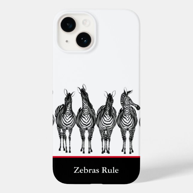 Pour iPhone 14 Règle coque iphone-Zebras (Verso)