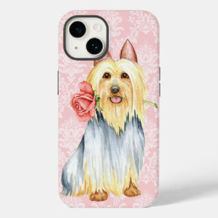 Pour iPhone 14 Rose Valentin Silky Terrier Coque-Mate coque iphon