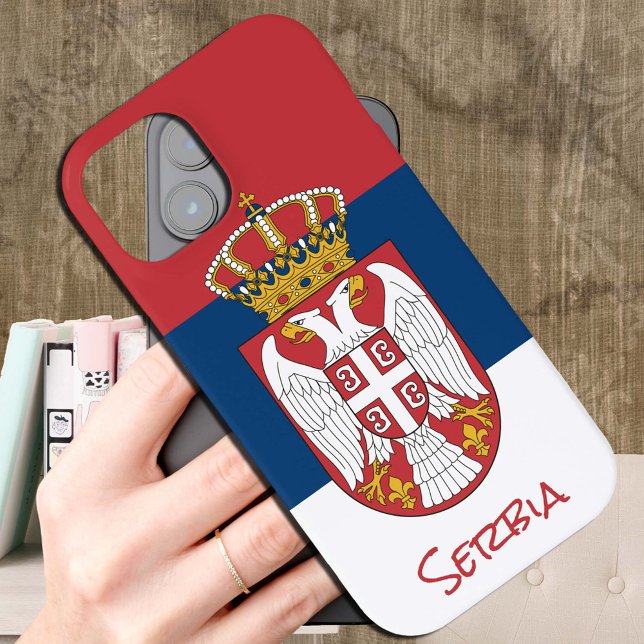 Pour iPhone 15 Coque du drapeau serbe, Serbie mode / sports iPhon (Créateur téléchargé)