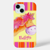 Enfants filles nommé poney jaune coque ipad