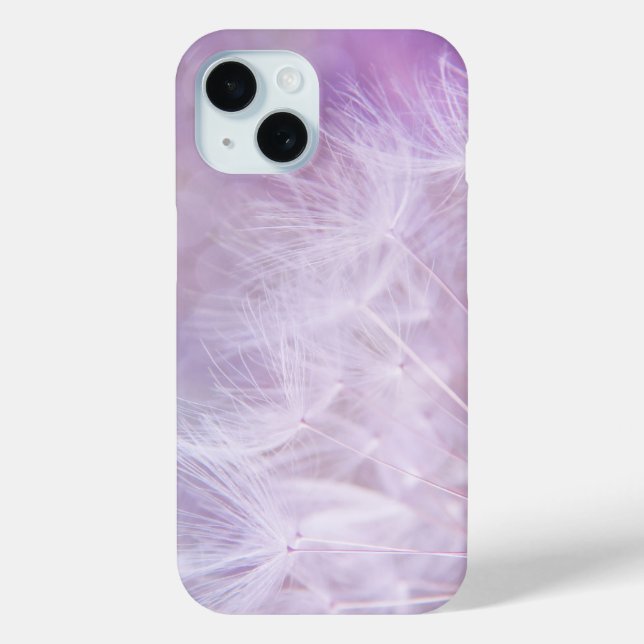 Pour iPhone 15 Semences de Dandelion doux sur pourpre | Coque de  (Verso)