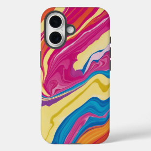 Pour iPhone 16 Conception de coque de téléphone en marbre Tie-Dye