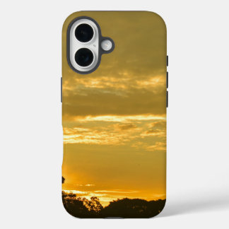 Pour iPhone 16 coque de ciel déréglé - teintes jaunes de la sérén