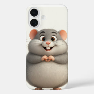Pour iPhone 16 Coque de la souris à coeur