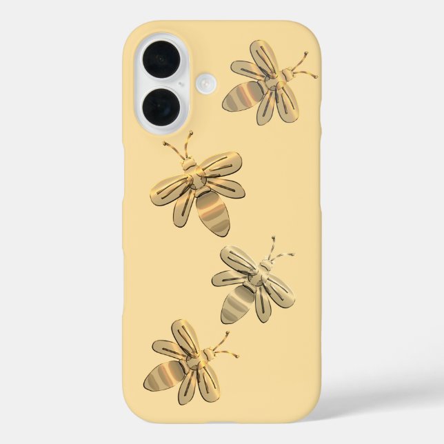Pour iPhone 16 Coque des abeilles d'or (Verso)