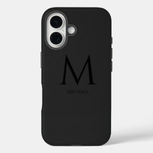Pour iPhone 16 Coque-Mate simple et moderne Monogramme coque ipho