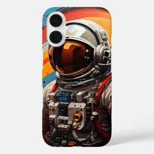 Pour iPhone 16 Escape cosmique - Coque d'astronaute rétro