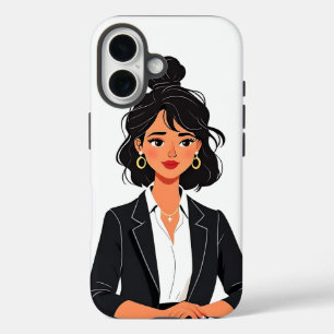 Pour iPhone 16 Femme Patronne PDG Femme Ville Skyline Coque de Té