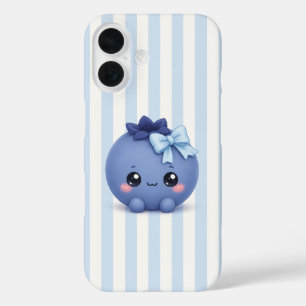 Pour iPhone 16 Mignon Kawaii Myrtille sur Coque de Téléphone à Ra