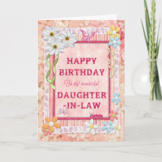 Pour la belle-fille, carte d'anniversaire de (Devant)