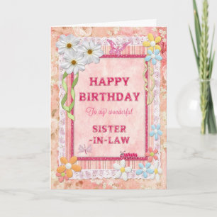 Pour la belle-soeur, carte d'anniversaire d'artisa