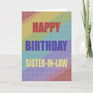 Pour la belle-soeur, une carte d'anniversaire croi