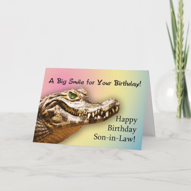 Pour la carte de beau-fils avec un alligator de (Devant)