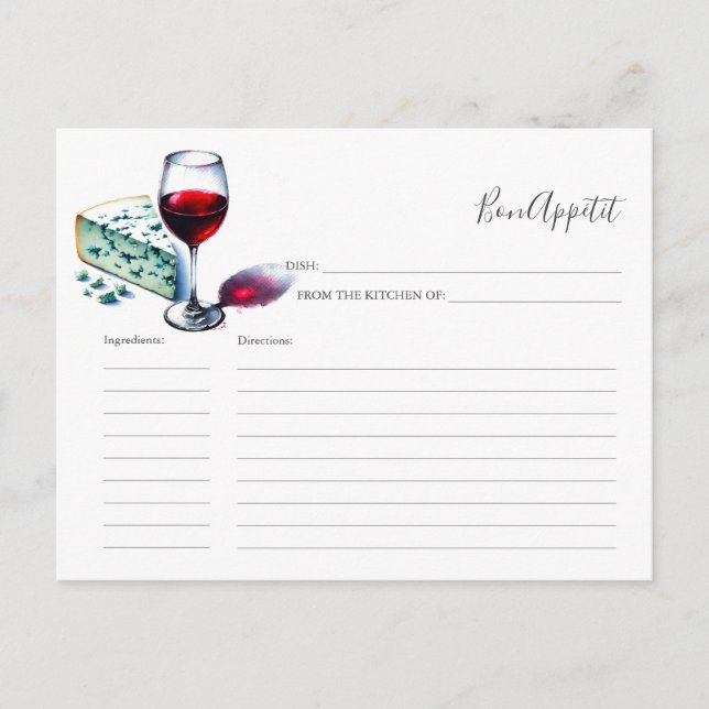 Pour la carte de recette Mariée Vin & Fromage (Devant)