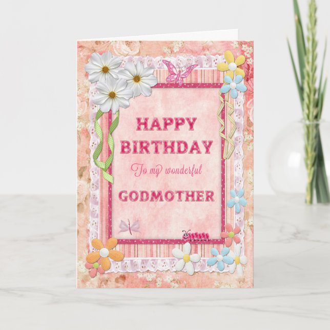Pour la marraine, carte d'anniversaire de métier (Devant)