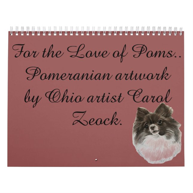 Pour l'amour du calendrier de Poms par Carol Zeock (Protection)