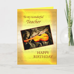 Pour l'enseignant, une carte d'anniversaire musica