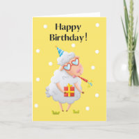 Pour les enfants Drôle Silly Sheep Carte d'anniver